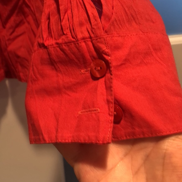 Red long sleeve blouse with stitching, crinkled look, sOliver, EUR 42/US12 - Picture 2 of 11